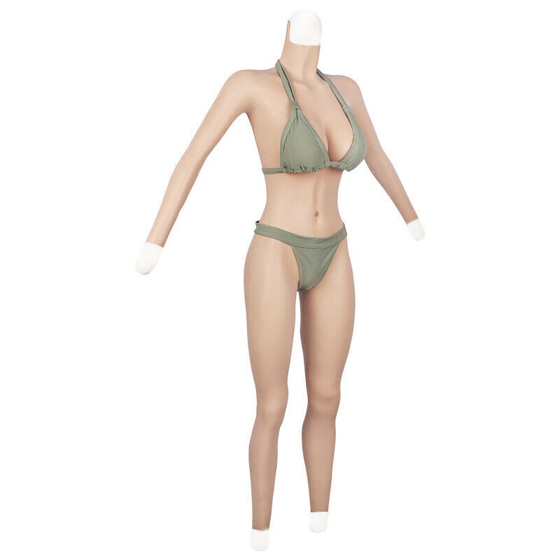 C/G Cup Fake Vagina Silicone Bodysuit Breast Forms Hip Shaping Female Body Suit