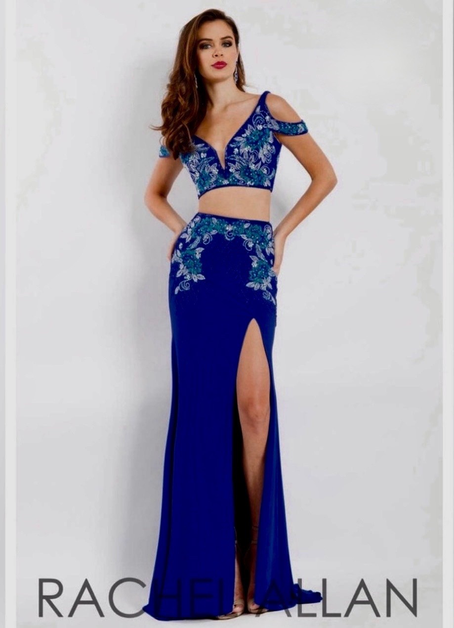 Rachel Allen Royal Blue Two Piece NWT In Size 4 Prom Dress