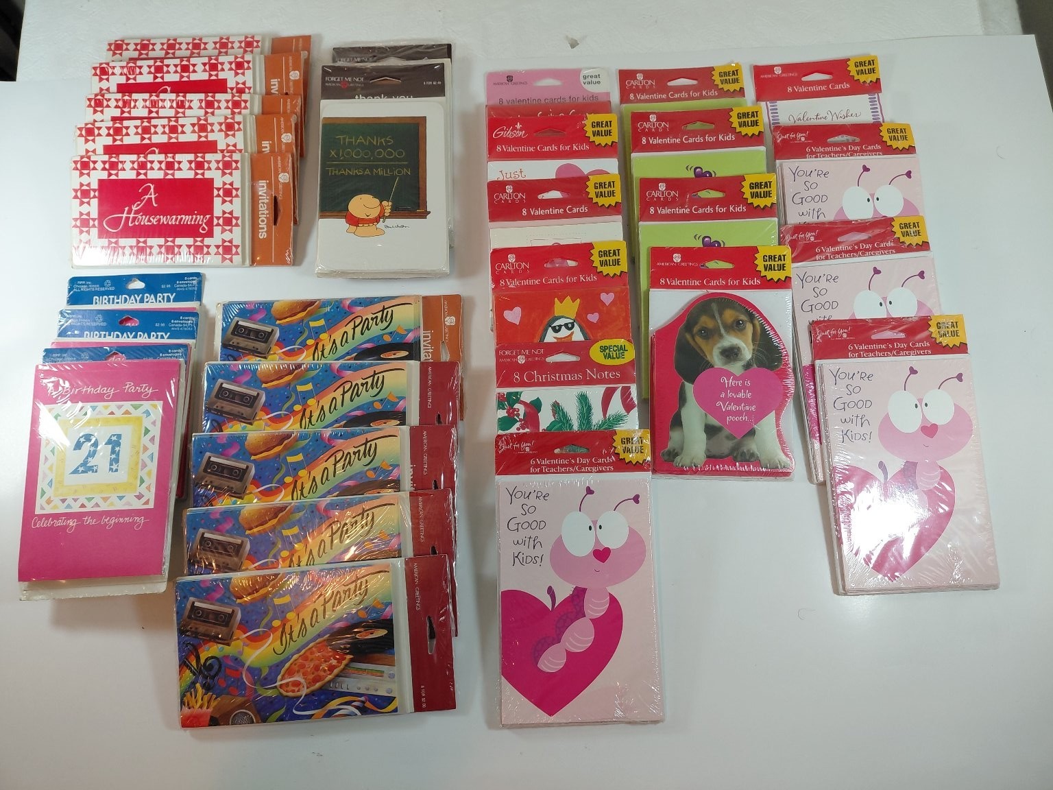 Large Lot Assorted Greeting Cards Invitations Valentine Birthday Christmas Thank