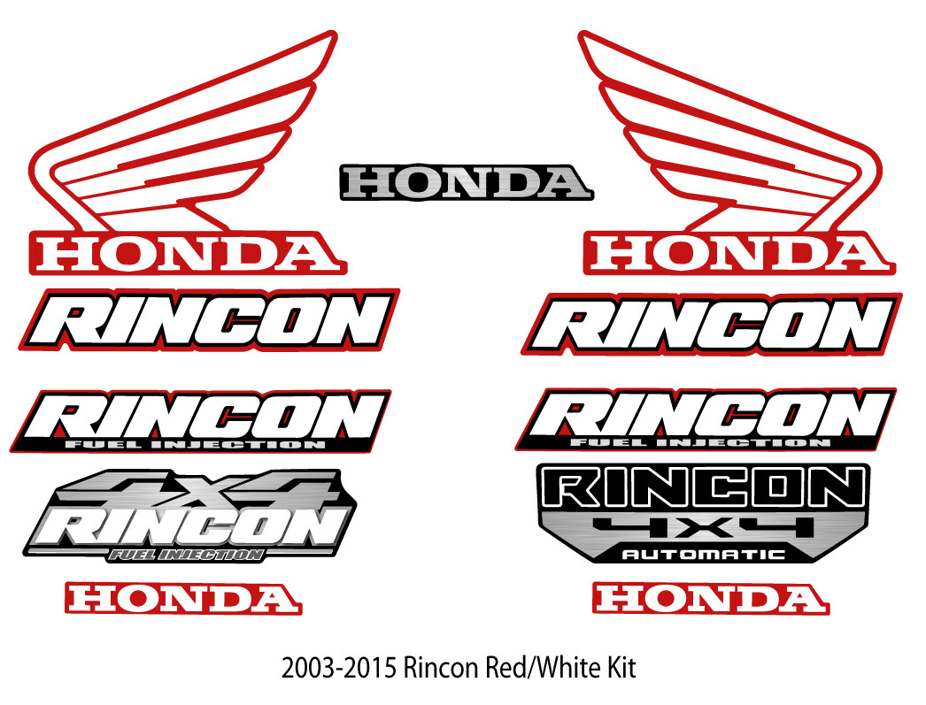 2003 2006 2008 2017 2022 OEM Honda Rincon 4x4 Decal kit Graphics Marks sticker