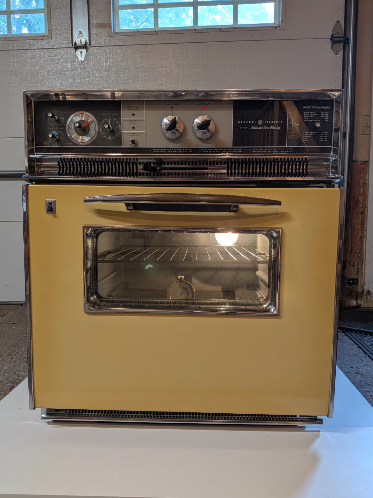 Vintage GE Wall Mount Oven, Harvest Gold, Mid Century Modern Oven