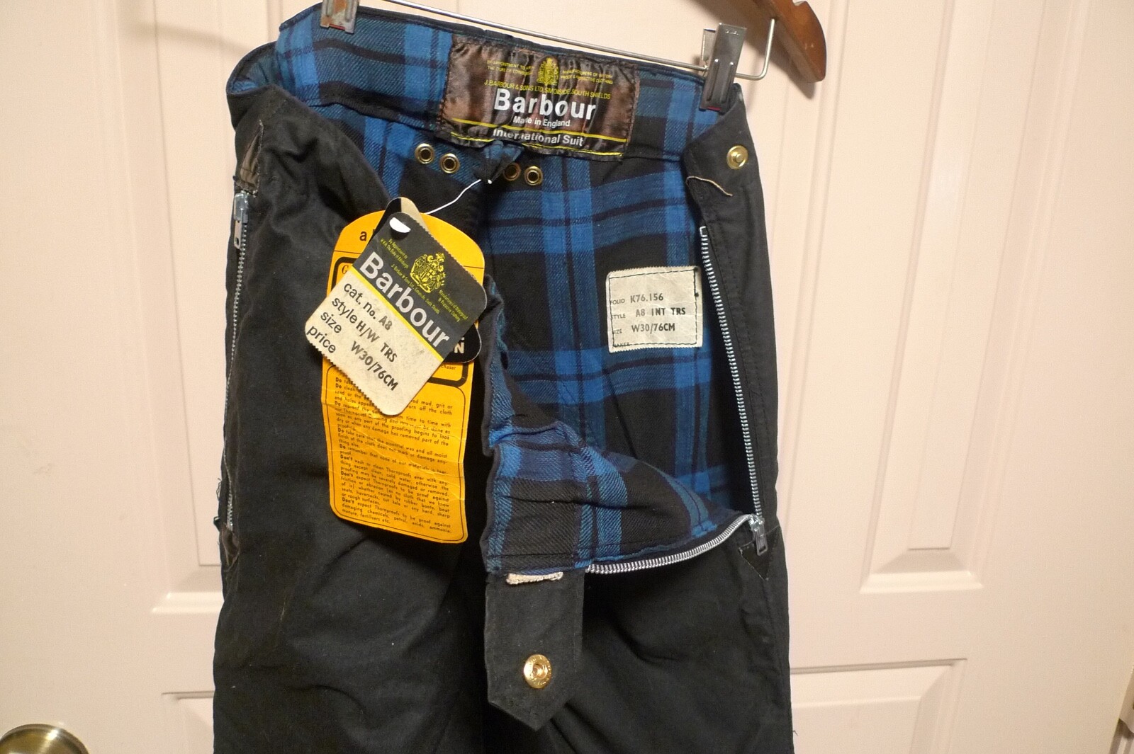 BARBOUR-- A8 INTERNATIONAL MOTORCYCLE  PANTS  -VINTAGE -NEW OLD STOCK - 30 -RARE