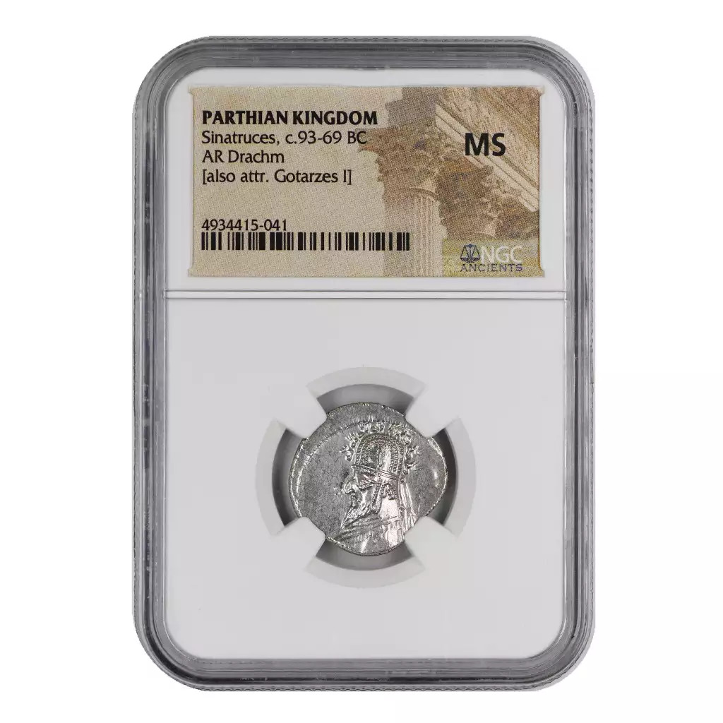 c. 93-69 BC Parthian Kingdom Sinatruces, AR Drachm  NGC Ancients MS
