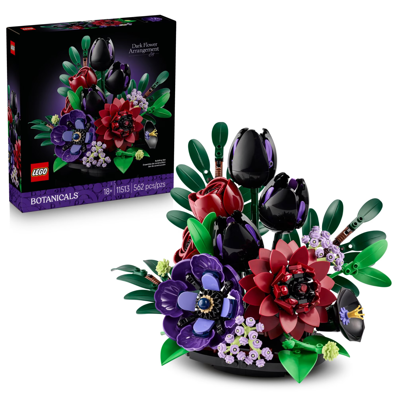 LEGO Botanicals Dark Flower Arrangement 11513 562 Pieces New Sealed