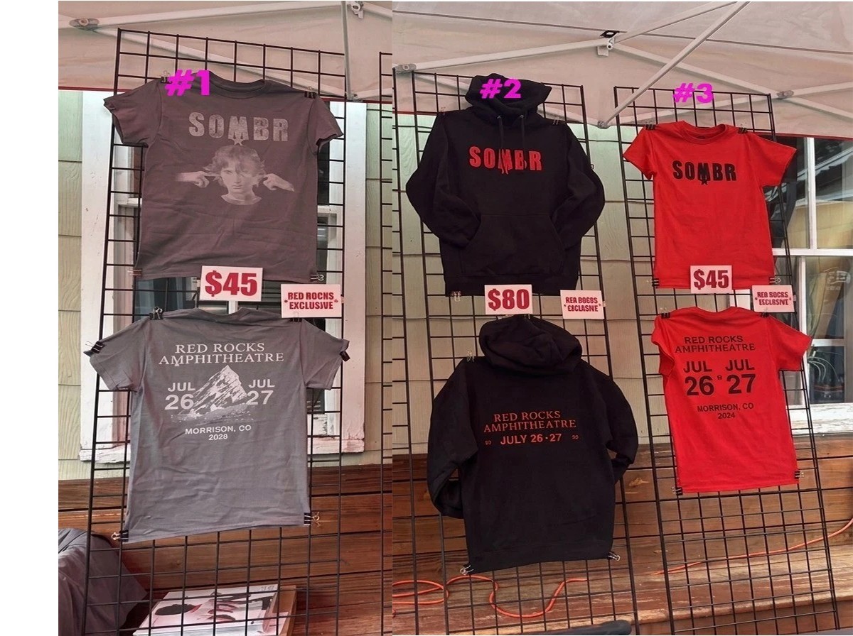 NEW Sombr Red Rock Amphitheater T-Shirt Morrison reprint