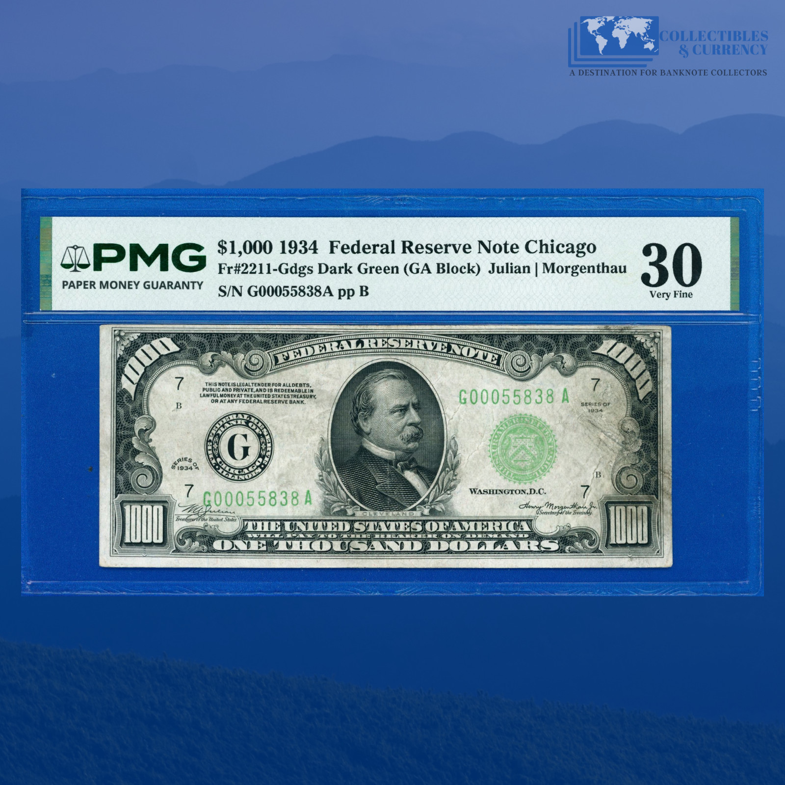 Fr.2211-G 193A $1000 One Thousand Dollars FRN Chicago, PMG VF 30 #55838
