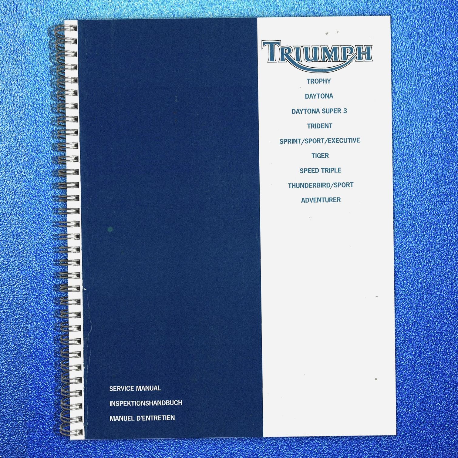 TRIUMPH Trophy Daytona Trident Sprint Tiger Speed Triple Thunderbird Manual Manu