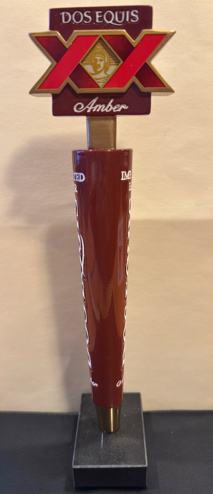Dos Equis XX Amber  Beer Tap Handle 11” Tall - Brand New In Box