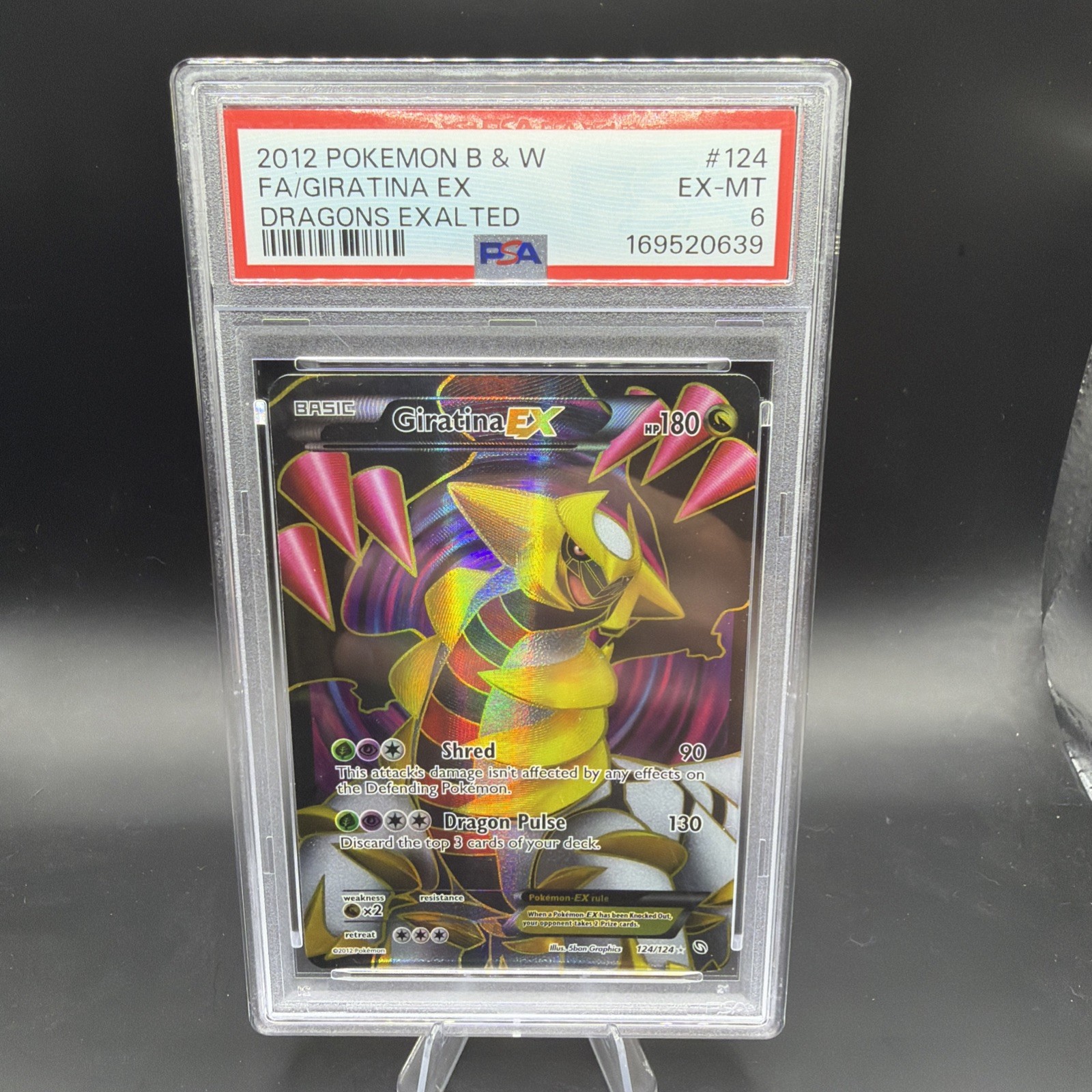 2012 Pokemon Black & White Dragons Exalted Giratina Ultra Rare #124 PSA 6