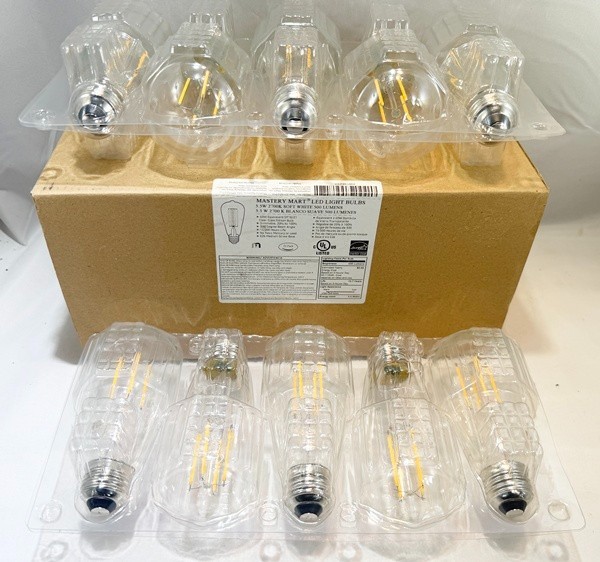 MASTERY MART 10 Pack Vintage Edison Bulbs E26 Led Bulb 5.5W Dimmable NEW
