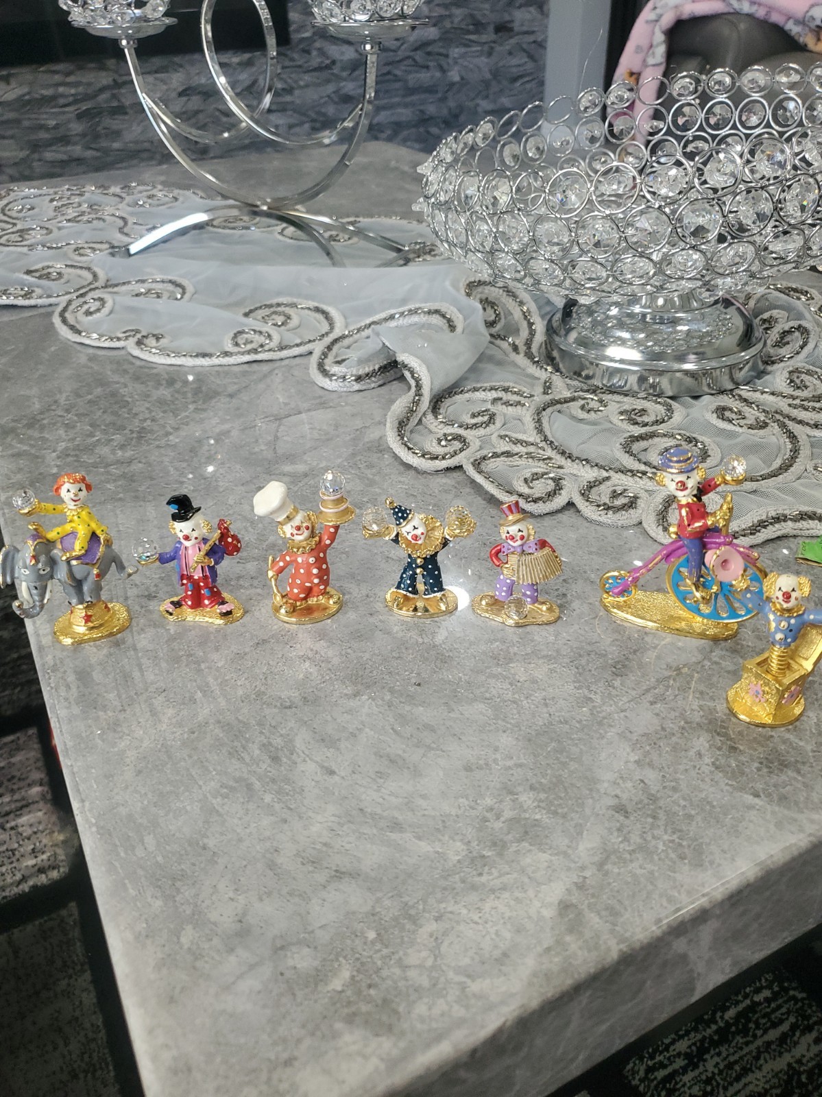Vintage Spoontiques Pewter Clowns Lot of 7 Pieces 