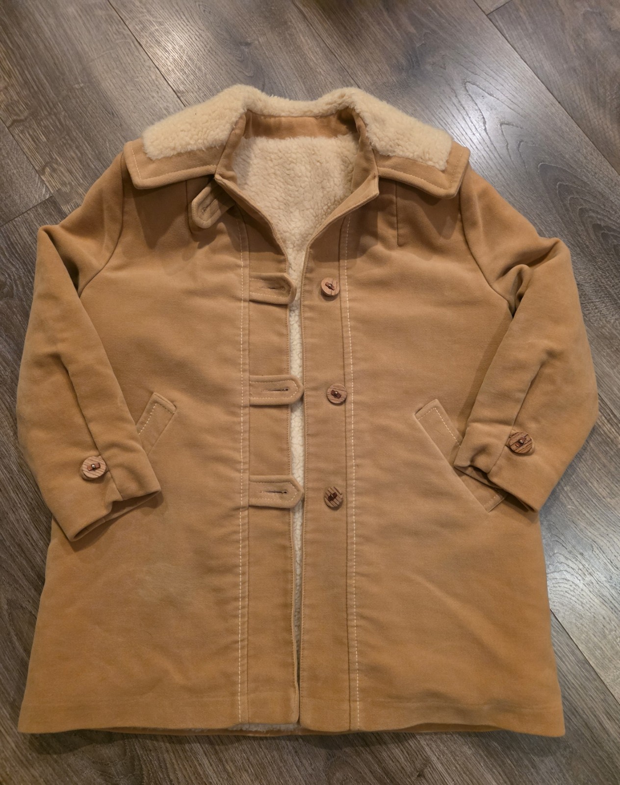 Vtg 70s Arthur Jay Rovercoat Shearling Boho Rancher Jacket Women M Penny Lane Mo