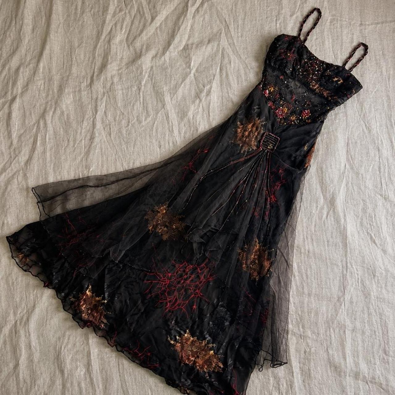 Authentic Y2K Bicici beaded gothic dress 100% silk