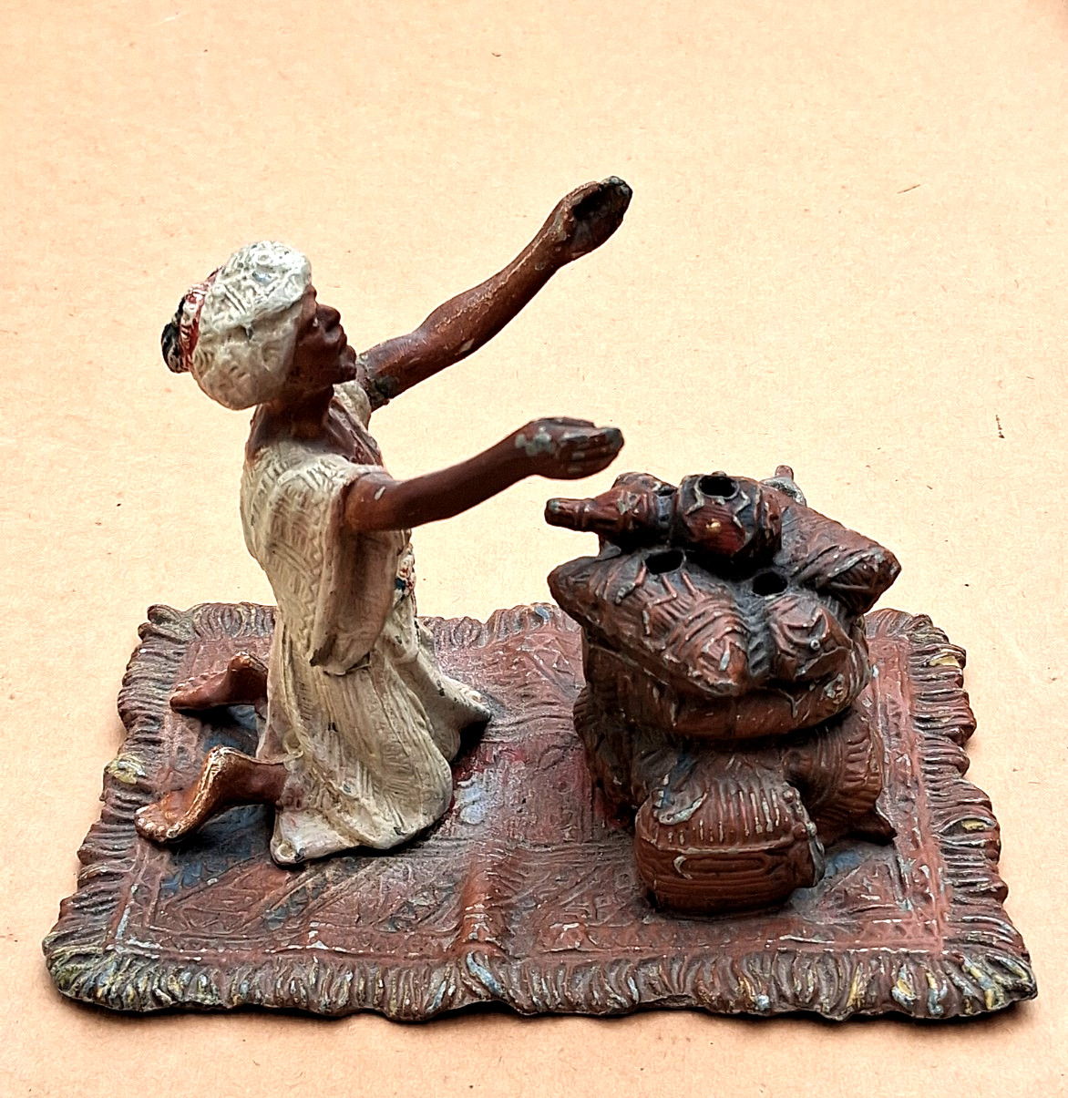 Antique Georg Heyde Spelter Incense Burner 1900 Germany Orientalist Maghrebi Man Antique Georg Heyde Spelter Incense Burner 1900 Germany Orientalist Maghrebi Man