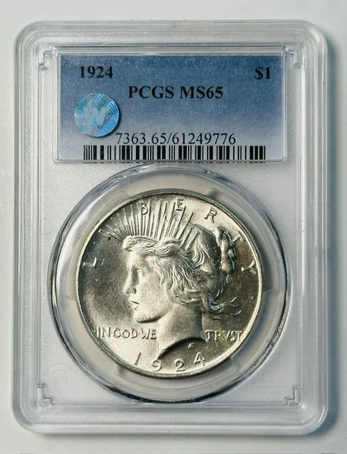 1924 P Peace Dollar PCGS MS-65 Sight White 1924 P Peace Dollar PCGS MS-65 Sight White