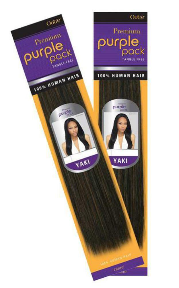 (2 Pack) Outre Premium Purple Pack Human Hair Yaki 18\