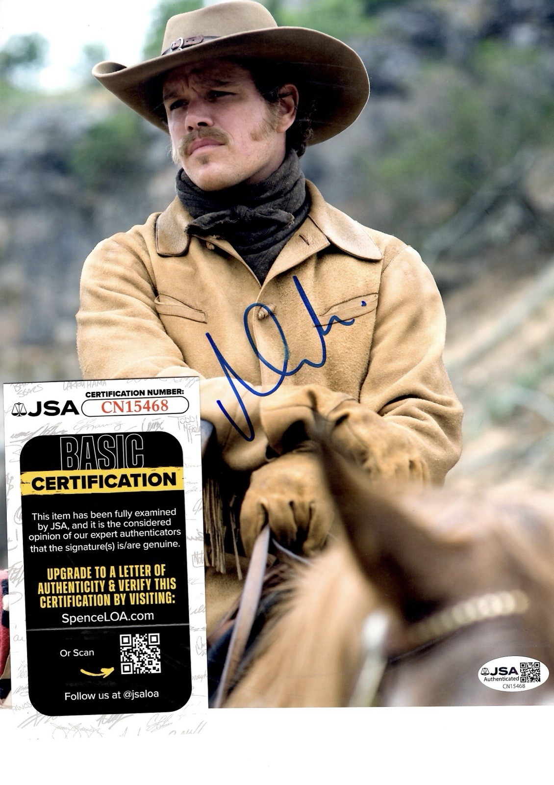 Matt Damon Signed True Grit 8x10 Autographed JSA COA Matt Damon Signed True Grit 8x10 Autographed JSA COA