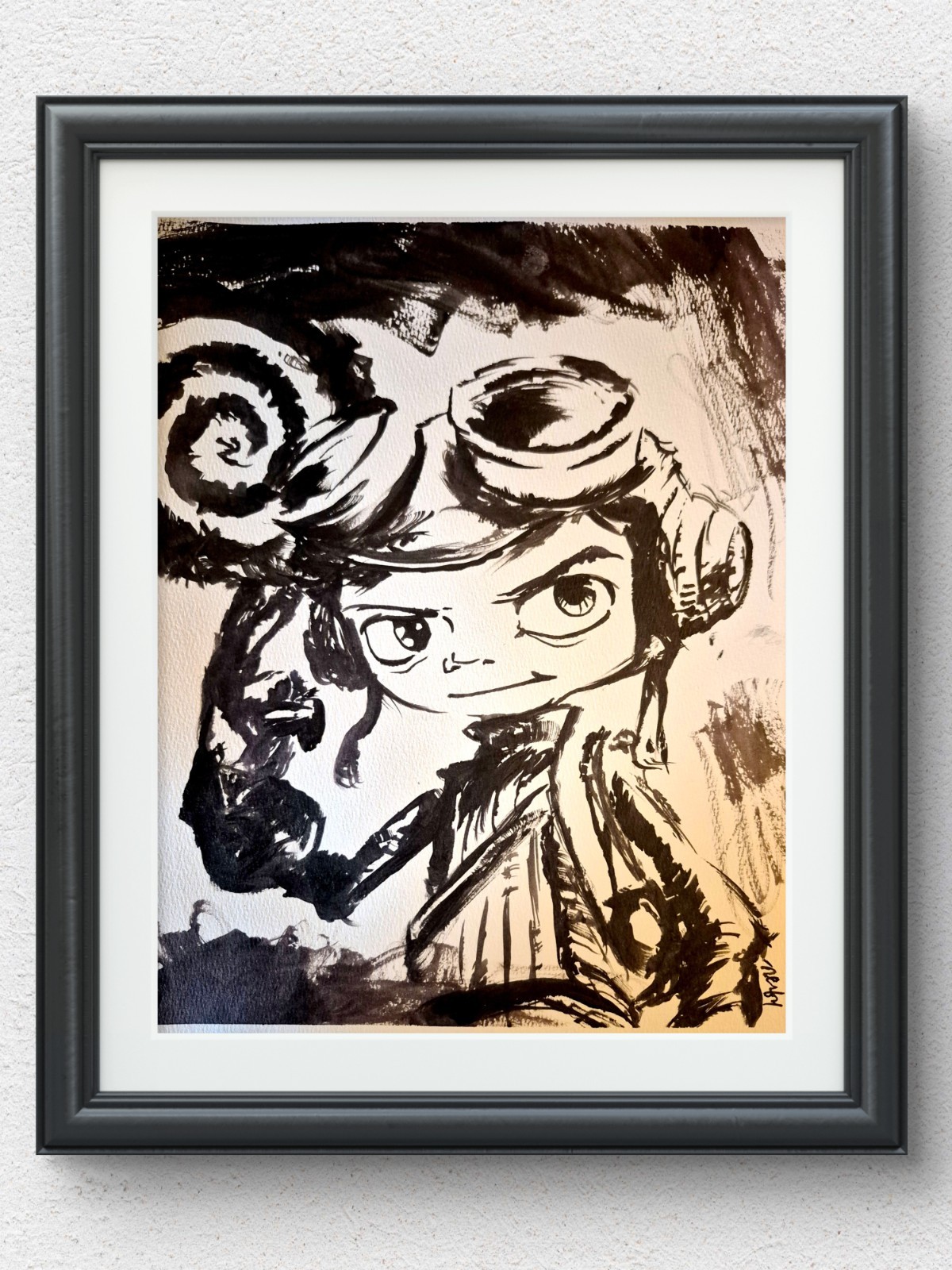 Original Pop Art 11x14 Raz Psychonauts Acrylic Signed Home Decor Paper P306
