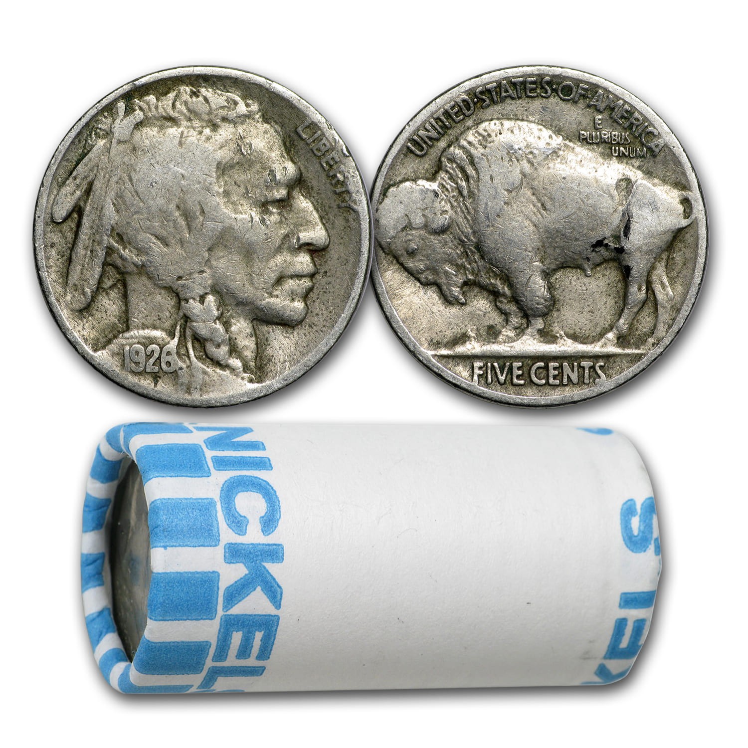 1913-1938 Buffalo Nickels 20-Coin Roll (Full Dates) 1913-1938 Buffalo Nickels 20-Coin Roll (Full Dates)