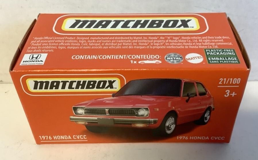 NEW Mattel HFV45 Matchbox Power Grabs 1976 HONDA CVCC 21/100 Die-Cast Vehicle NEW Mattel HFV45 Matchbox Power Grabs 1976 HONDA CVCC 21/100 Die-Cast Vehicle