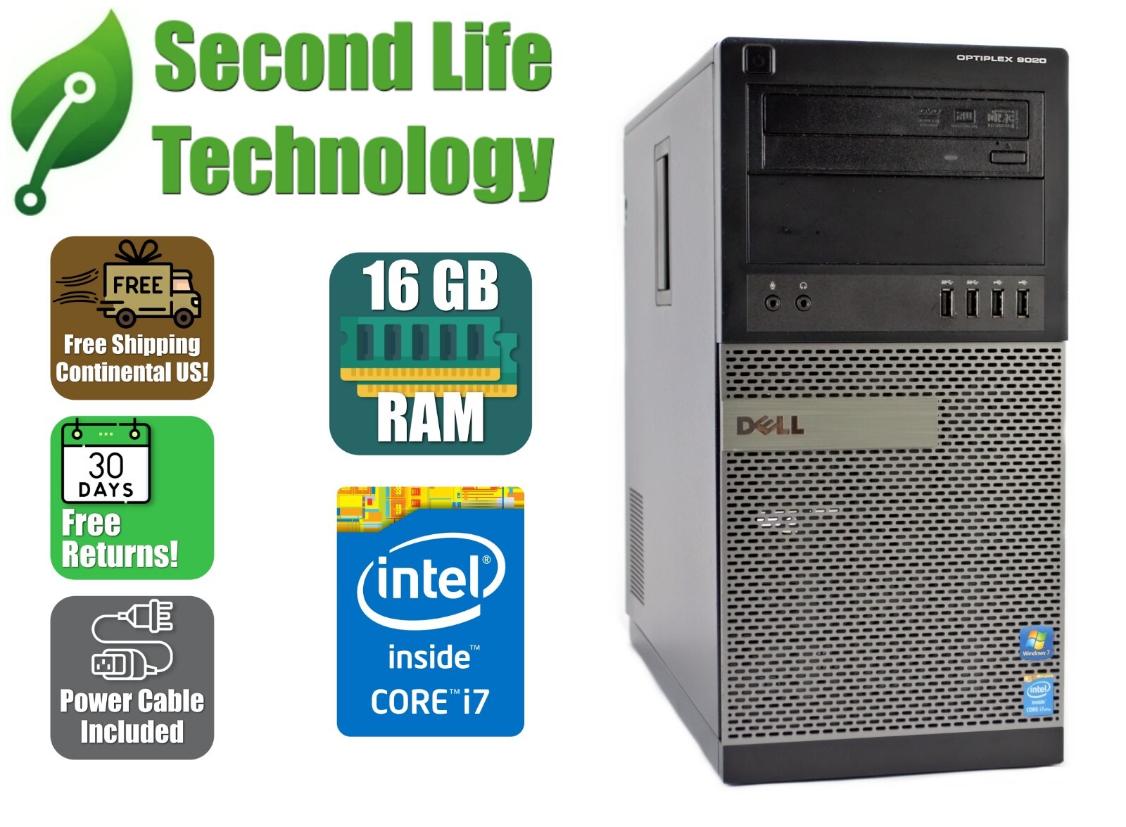 Dell Optiplex 9020/7020 MT Tower Core i7-4770 @ 3.4GHz 16GB RAM NO HDD NO OS