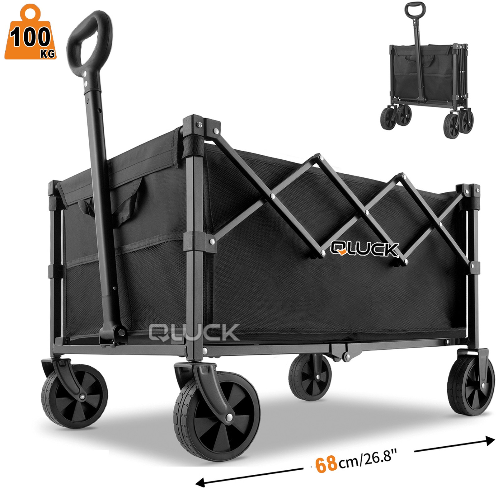 Heavy Duty Collapsible Folding Beach Wagon Cart Hand Truck Utility Garden Wheels Heavy Duty Collapsible Folding Beach Wagon Cart Hand Truck Utility Garden Wheels