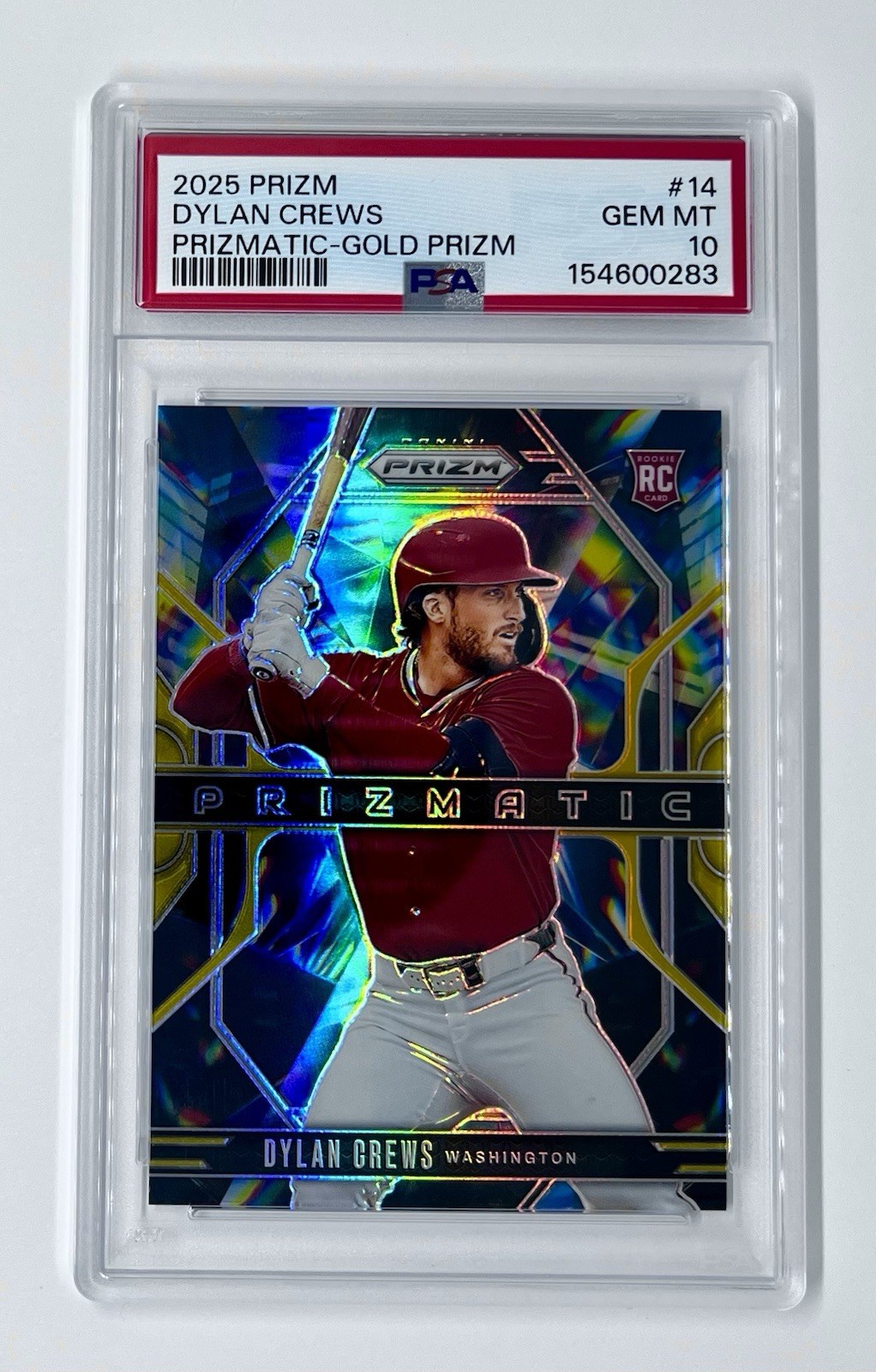 Dylan Crews 2025 Panini Prizm - Prizmatic Gold #14 Prizm /10 (RC) *POP 2 🔥 Dylan Crews 2025 Panini Prizm - Prizmatic Gold #14 Prizm /10 (RC) *POP 2 🔥