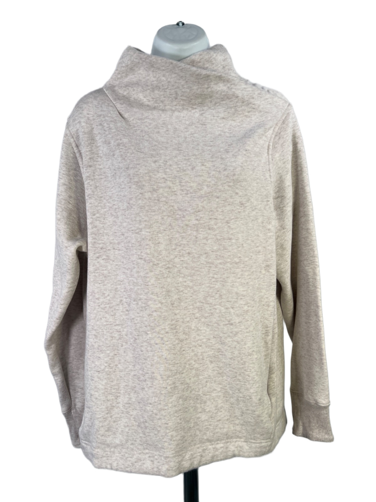 Athleta Women\'s Gray Cozy Karma Twist Mock Neck Long Sleeve Sweatshirt - L