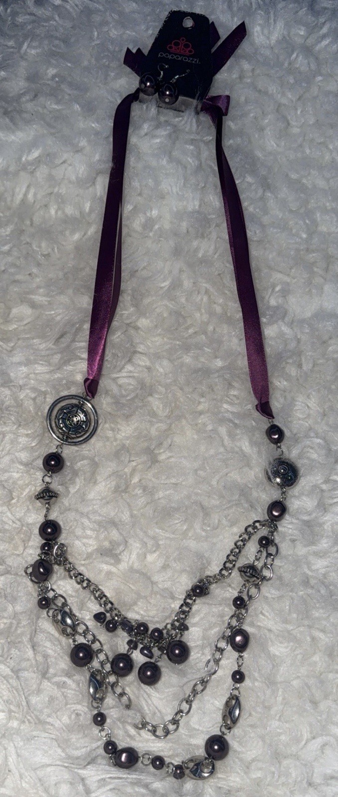 5-Piece Paparazzi Purple Jewelry Lot – 5 Necklaces + Matching Earrings Set