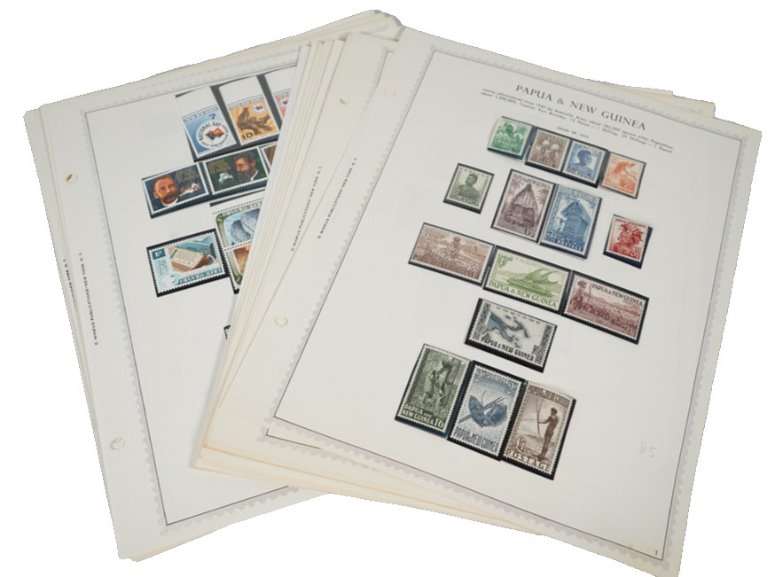 PAPUA & NEW GUINEA 1952-1981 COLLECTION OF 300+ MINT STAMPS ON MINKUS PAGES