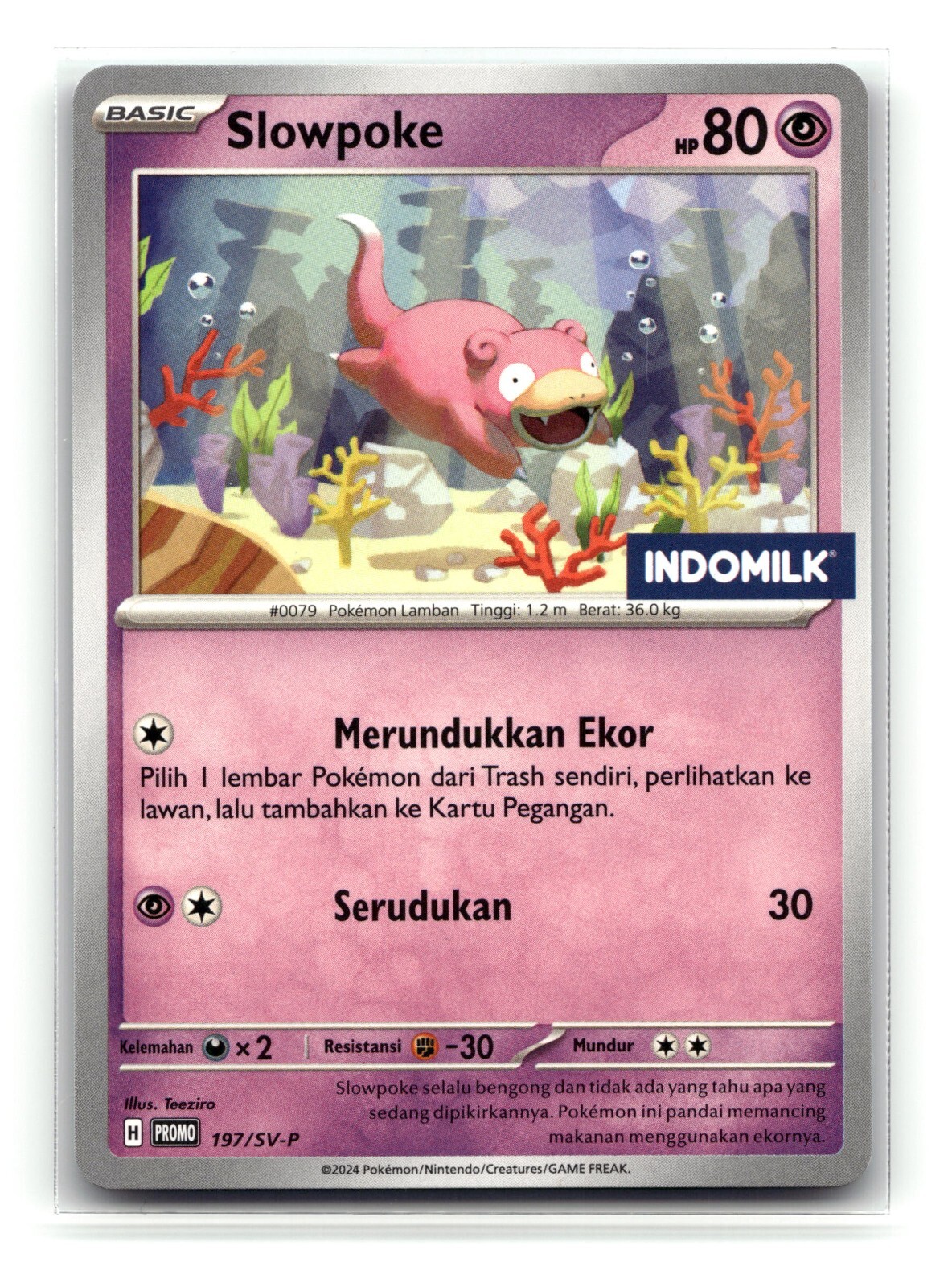Pokemon 2024 Scarlet & Violet Indomilk Slowpoke Indonesia Promo Card 197/SV-P