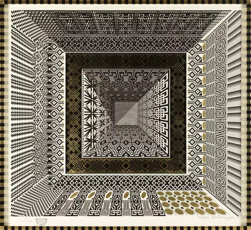 Pedro Friedeberg MINAS DEL REY SALOMON HEIGHT 85 / WIDTH 90 Gold Paper