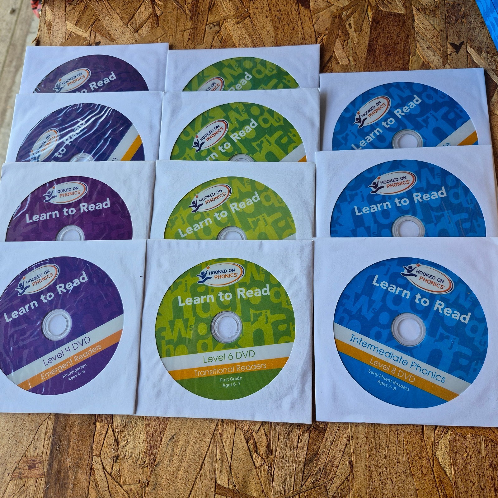 Hooked On Phonics  Learn To Read Set Of 11 Levels K - 2nd Grade DVD\'s Only READ