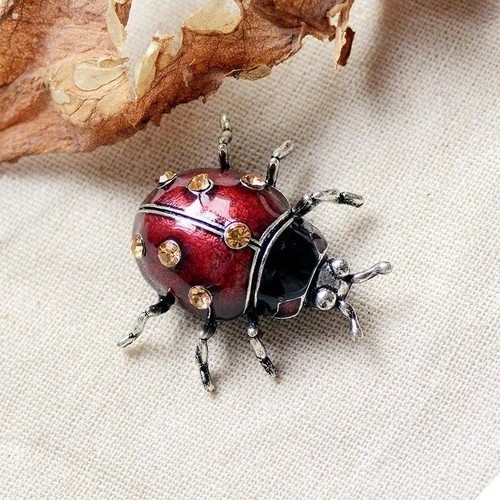 Enamel Rhinestone Ladybug Brooch Pin Vintage Style Insect Jewelry Gift New Enamel Rhinestone Ladybug Brooch Pin Vintage Style Insect Jewelry Gift New