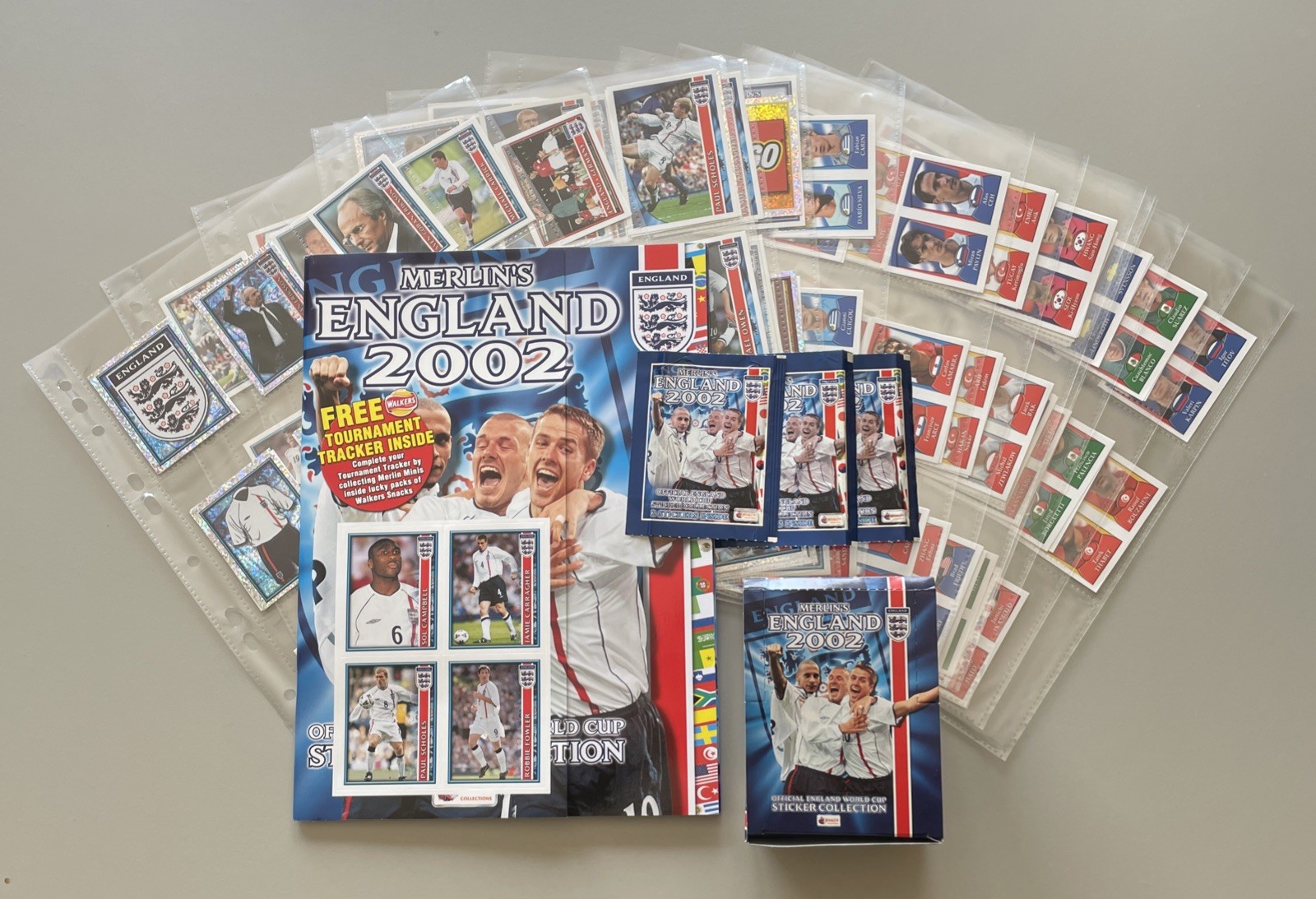 Merlin\'s Official England 2002 World Cup Full Loose Set of Stickers + Extras