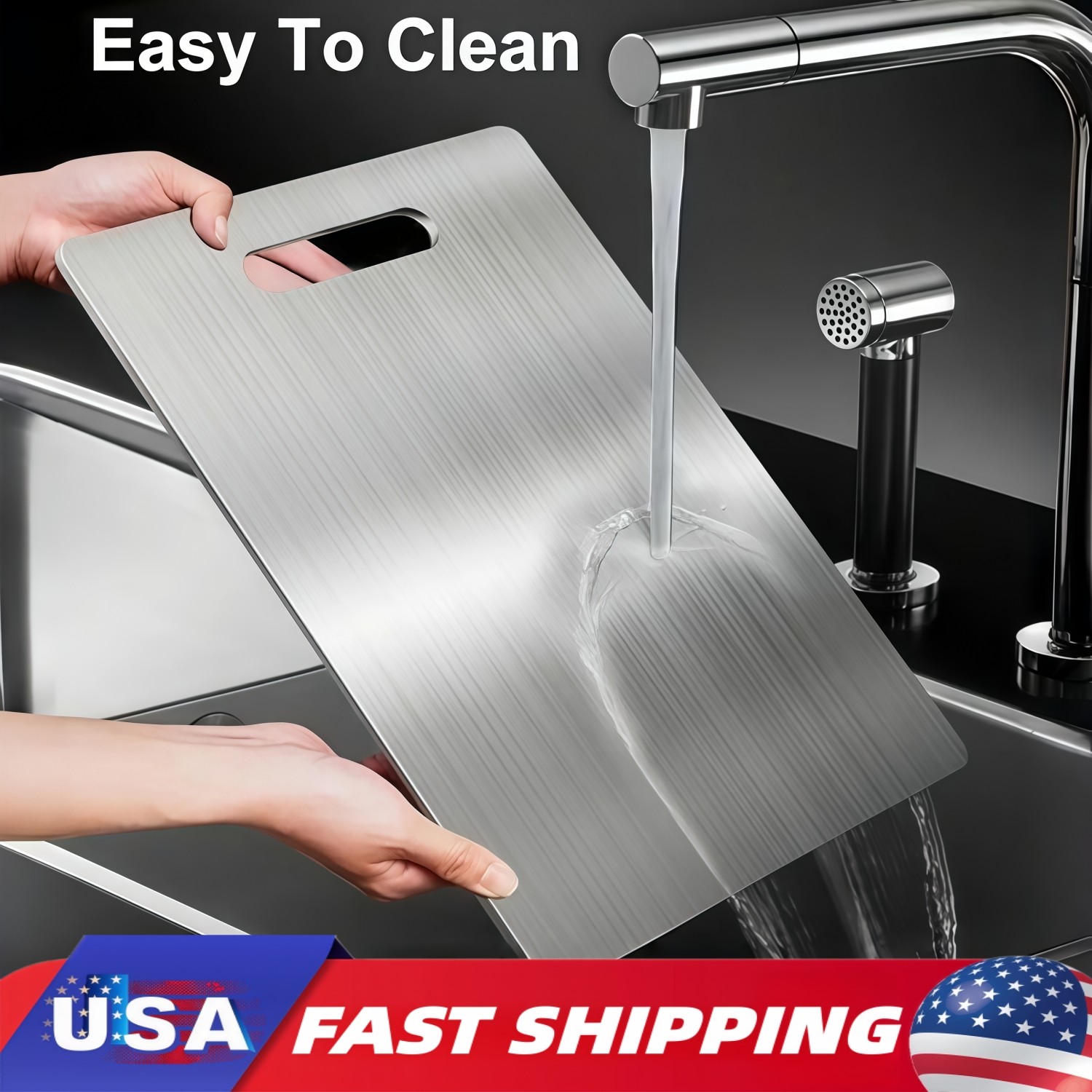 Titanium Cutting Board 100% Pure Non-Stick Double-Sided 11x15.5
