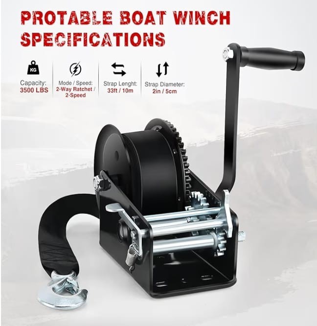 Boat Trailer 3500 Lbs Hand Crank Winch Heavy Duty Boat Winches WE SHIP OVERSEAS