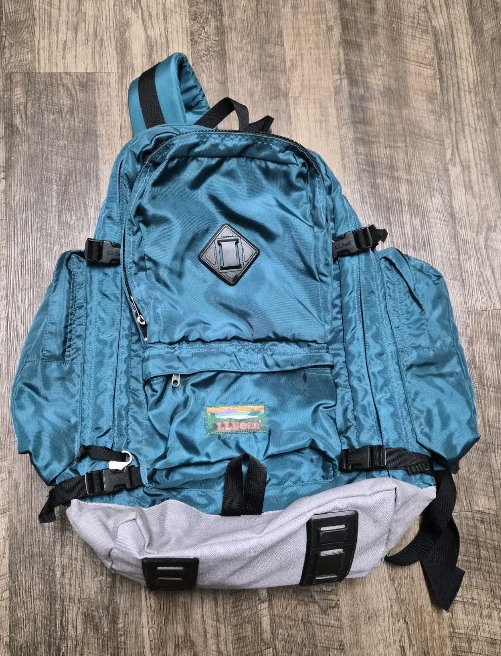 Vintage LL Bean Top Loading Mountain Trek Backpack Large Camping Hiking Teal