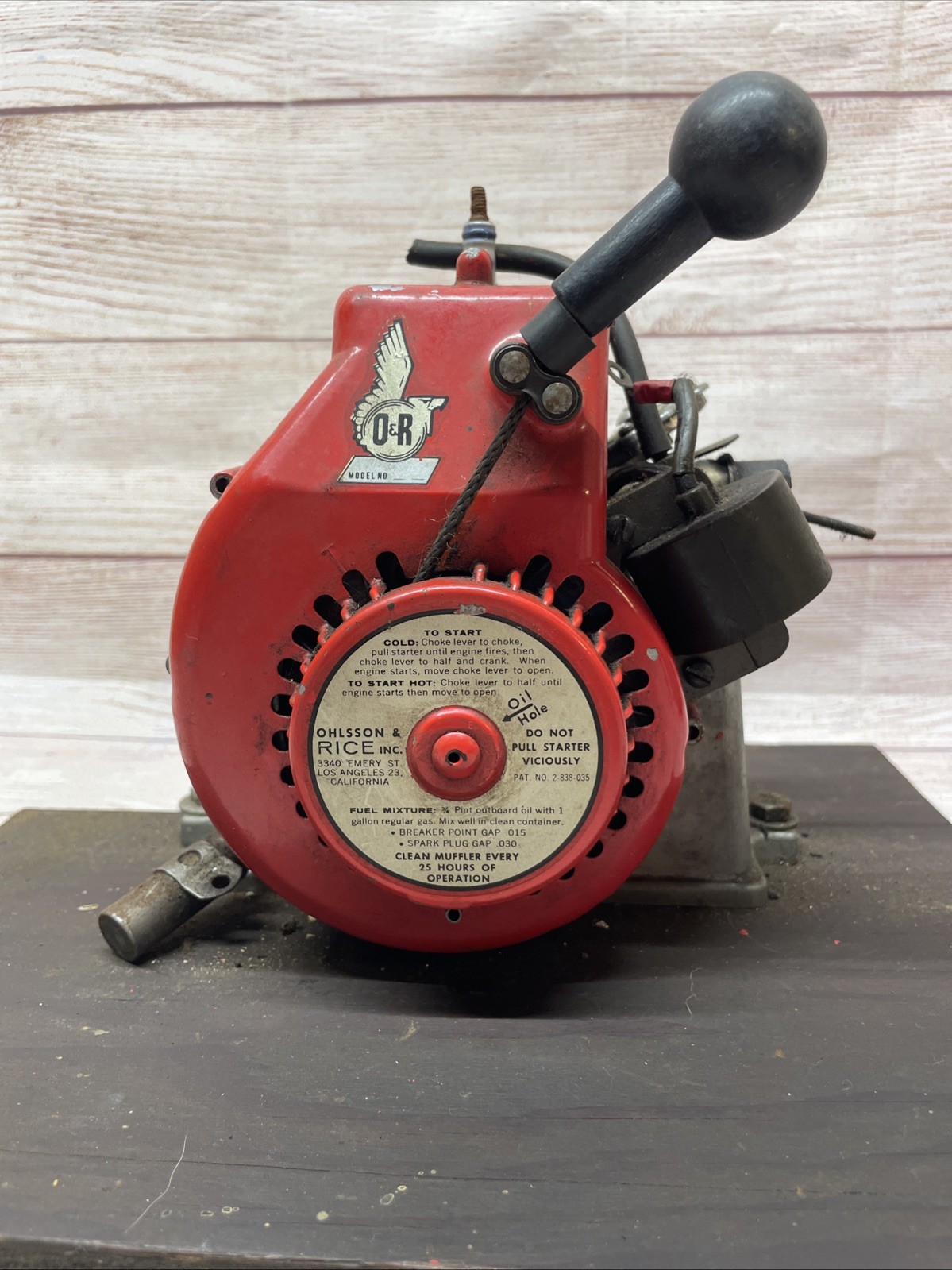 Ohlsson & Rice Tiny Tiger 300 Mini Generator.  Engine and tank only.