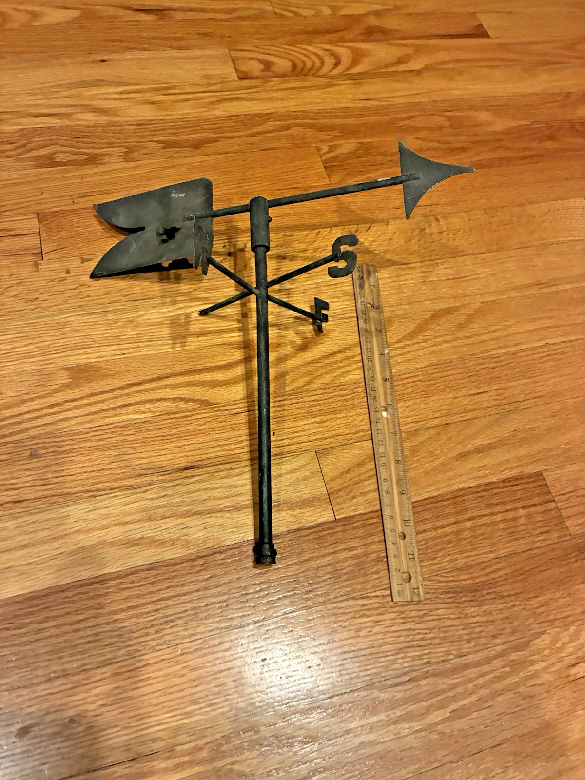 Vintage Mini Metal Tabletop Weathervane Rustic Farmhouse Garden Decor SOLD AS IS