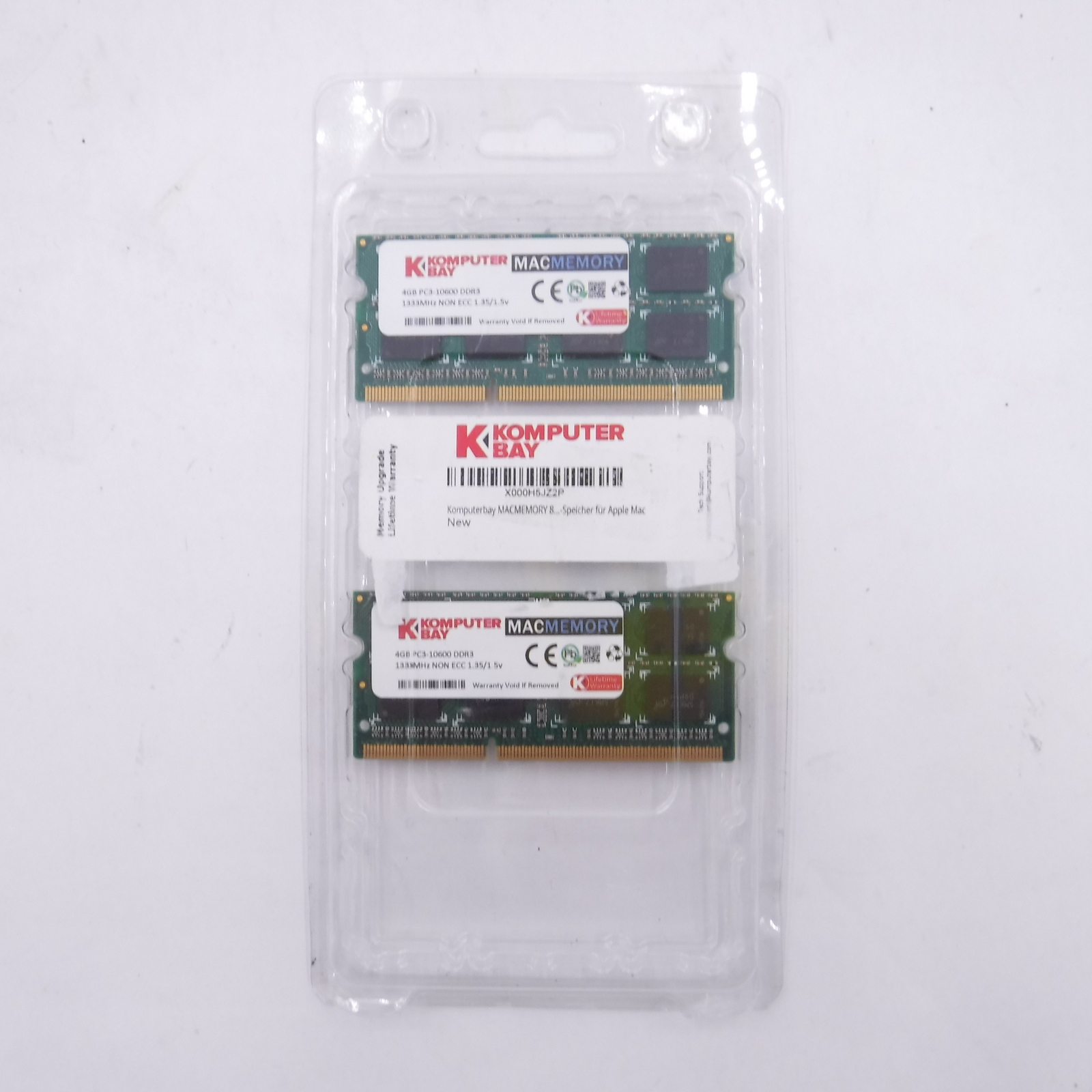 Komputerbay MACMEMORY 8GB (2x 4GB) DDR3 PC3-10600 1333MHz SODIMM 204-Pin Laptop Komputerbay MACMEMORY 8GB (2x 4GB) DDR3 PC3-10600 1333MHz SODIMM 204-Pin Laptop