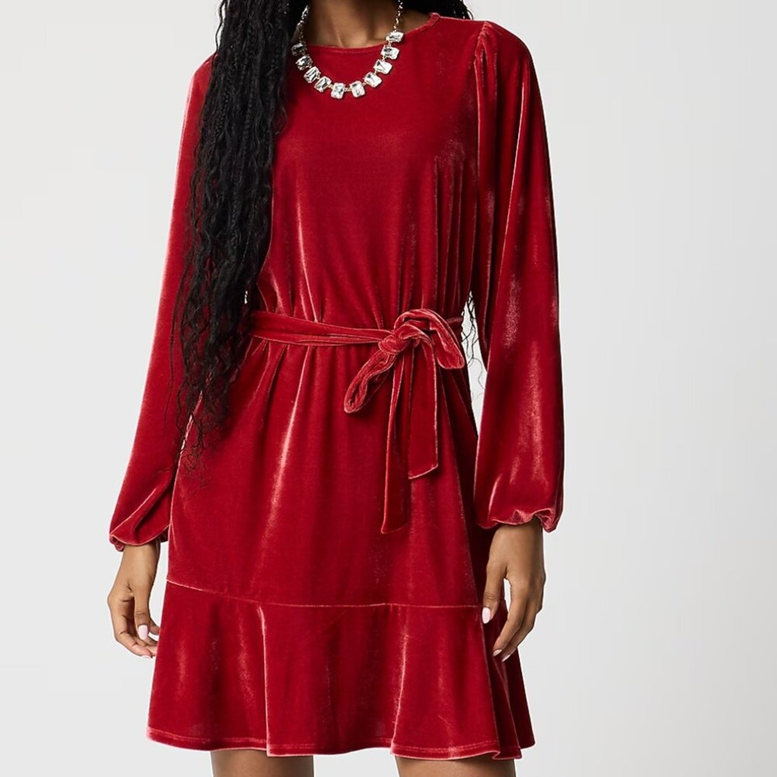 J. Crew Women’s Velvet Dress in Rich Red medium J. Crew Women’s Velvet Dress in Rich Red medium