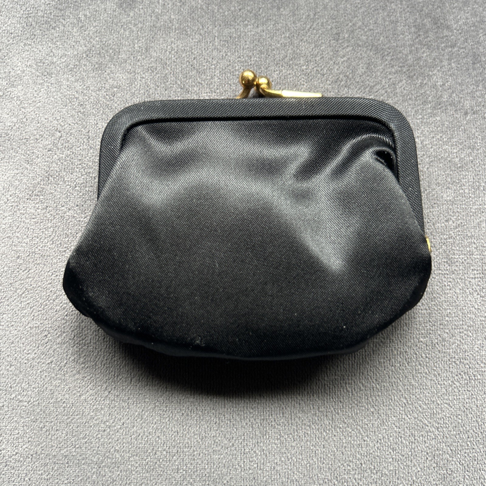 Vintage Simpro Black Satin Coin Purse