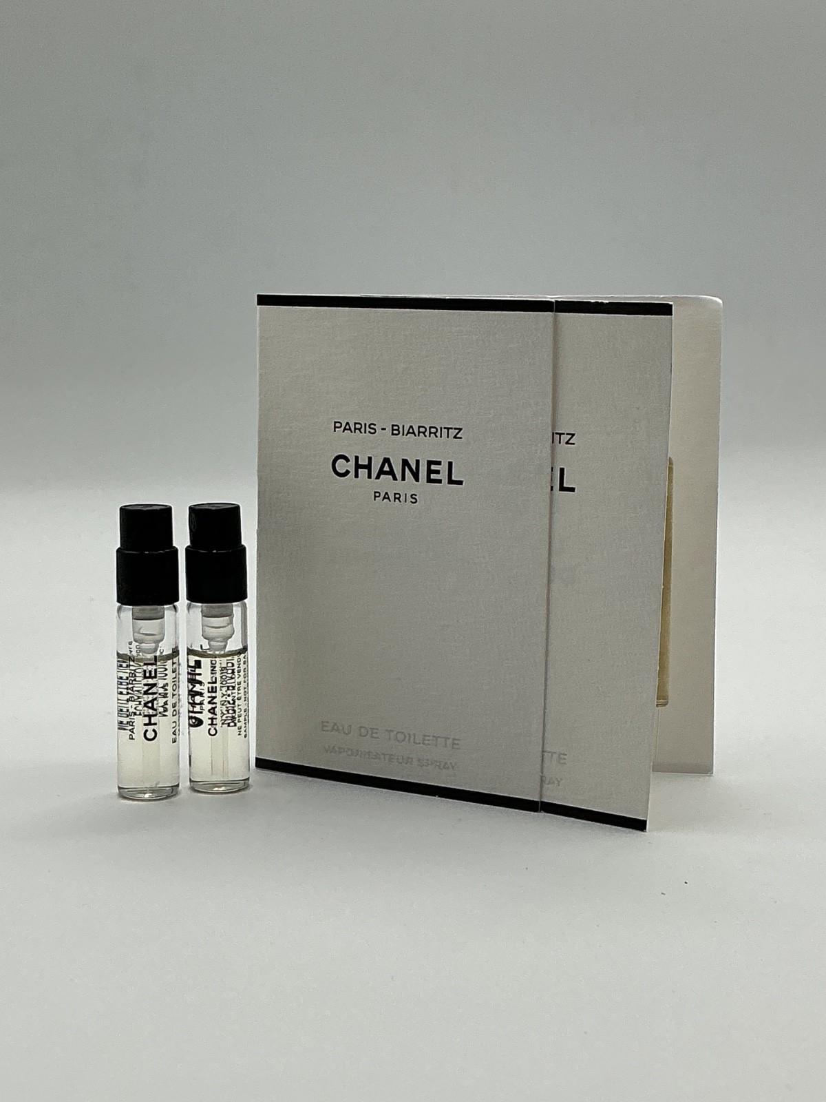 CHANEL PARIS BIARRITZ EDT 1.5ml .05fl oz x 2 PERFUME COLOGNE SPRAY SAMPLE VIALS CHANEL PARIS BIARRITZ EDT 1.5ml .05fl oz x 2 PERFUME COLOGNE SPRAY SAMPLE VIALS