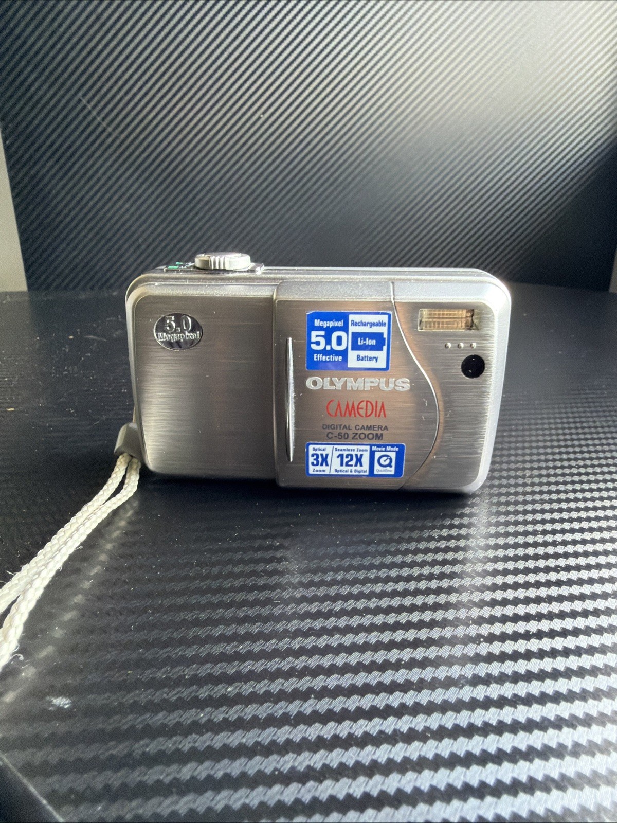 Olympus Camedia C-50 Zoom 5.0MP Digital Camera Silver Not Tested 