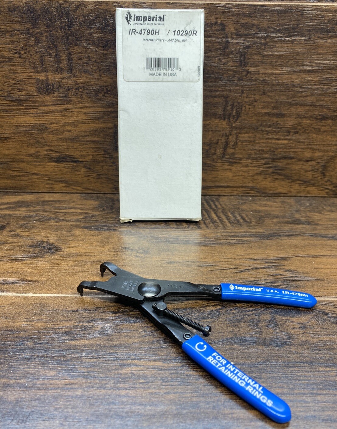 NEW Imperial IR-4790H Internal Snap Ring Pliers 90° Bent Nose .047 USA Made