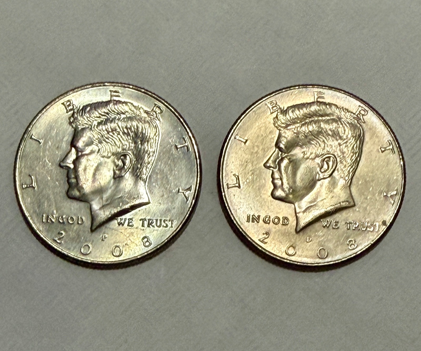 2008-P & 2008-D Kennedy Half Dollars P&D Set / NIFC / Circulated / 