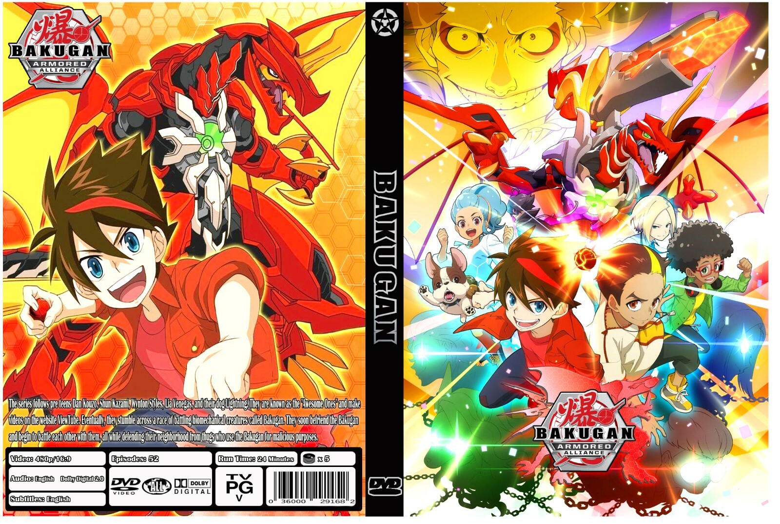 Bakugan Armored Alliance Anime Series Episodes 1-52 English Audio with Eng Subs