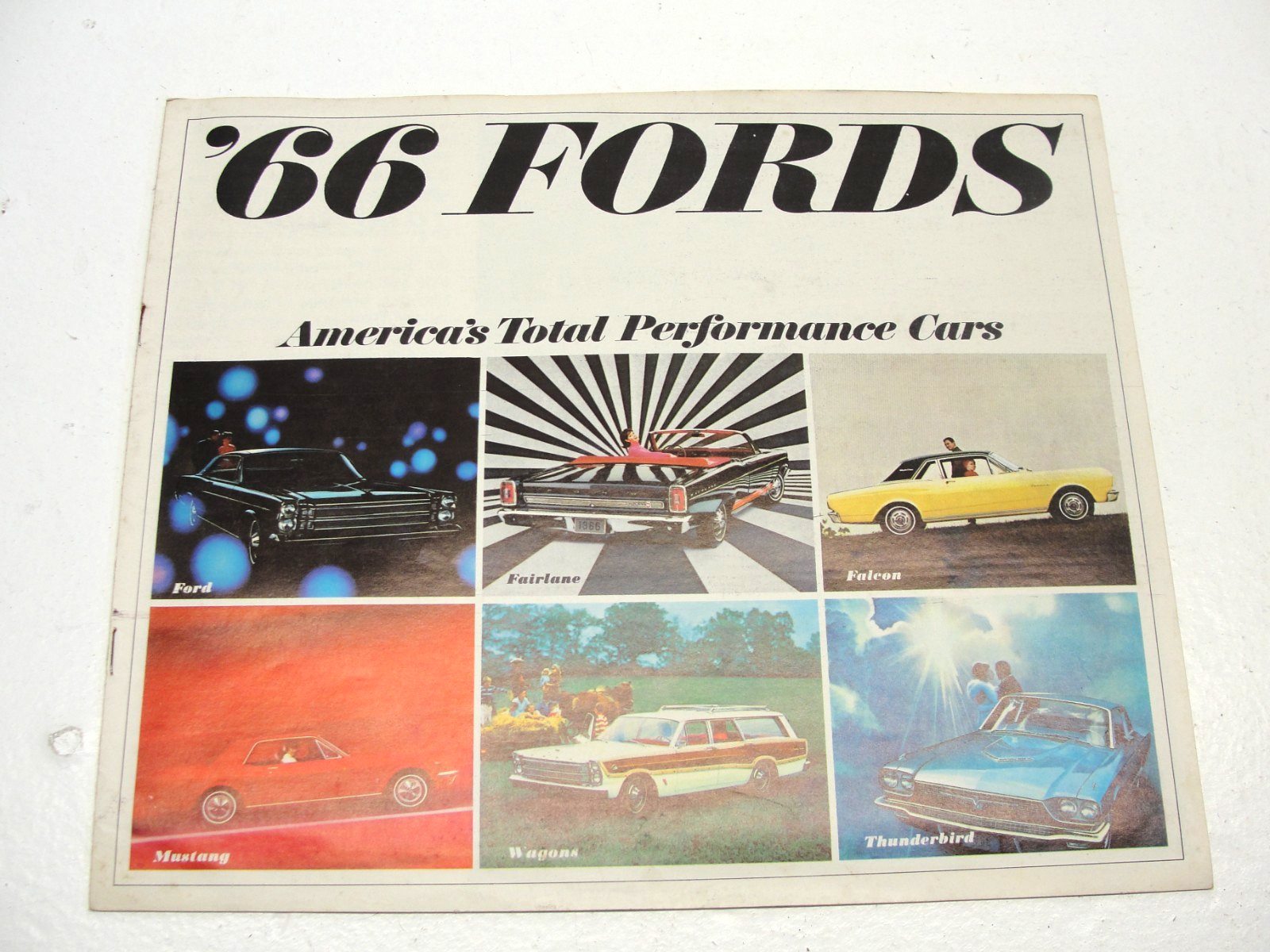 VINTAGE 1966 FORDS SALES BROCHURE FAIRLANE MUSTANG THUNDERBIRD FALCON WAGONS