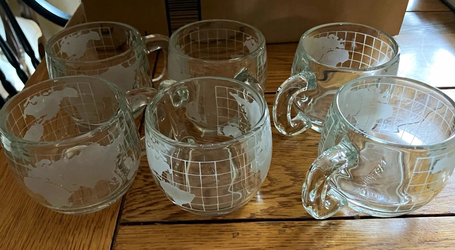 Lot of 6 Vintage Nestle 3” Glass World Coffee/Tea Mugs Lot of 6 Vintage Nestle 3” Glass World Coffee/Tea Mugs